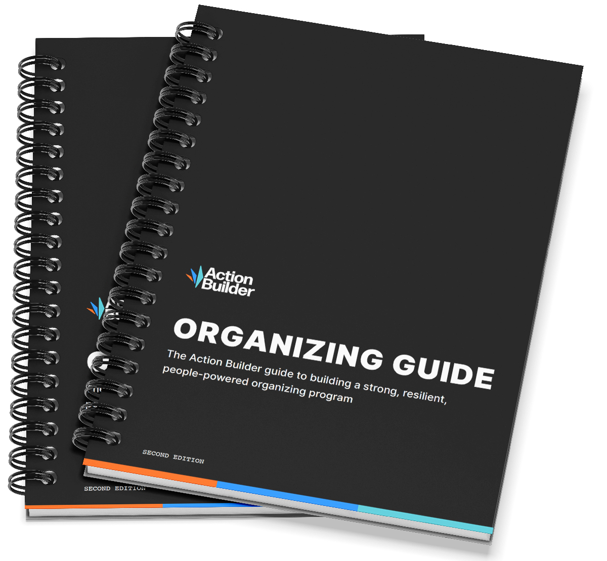 An image of the Organizing Guide mocked up as a physical notebook