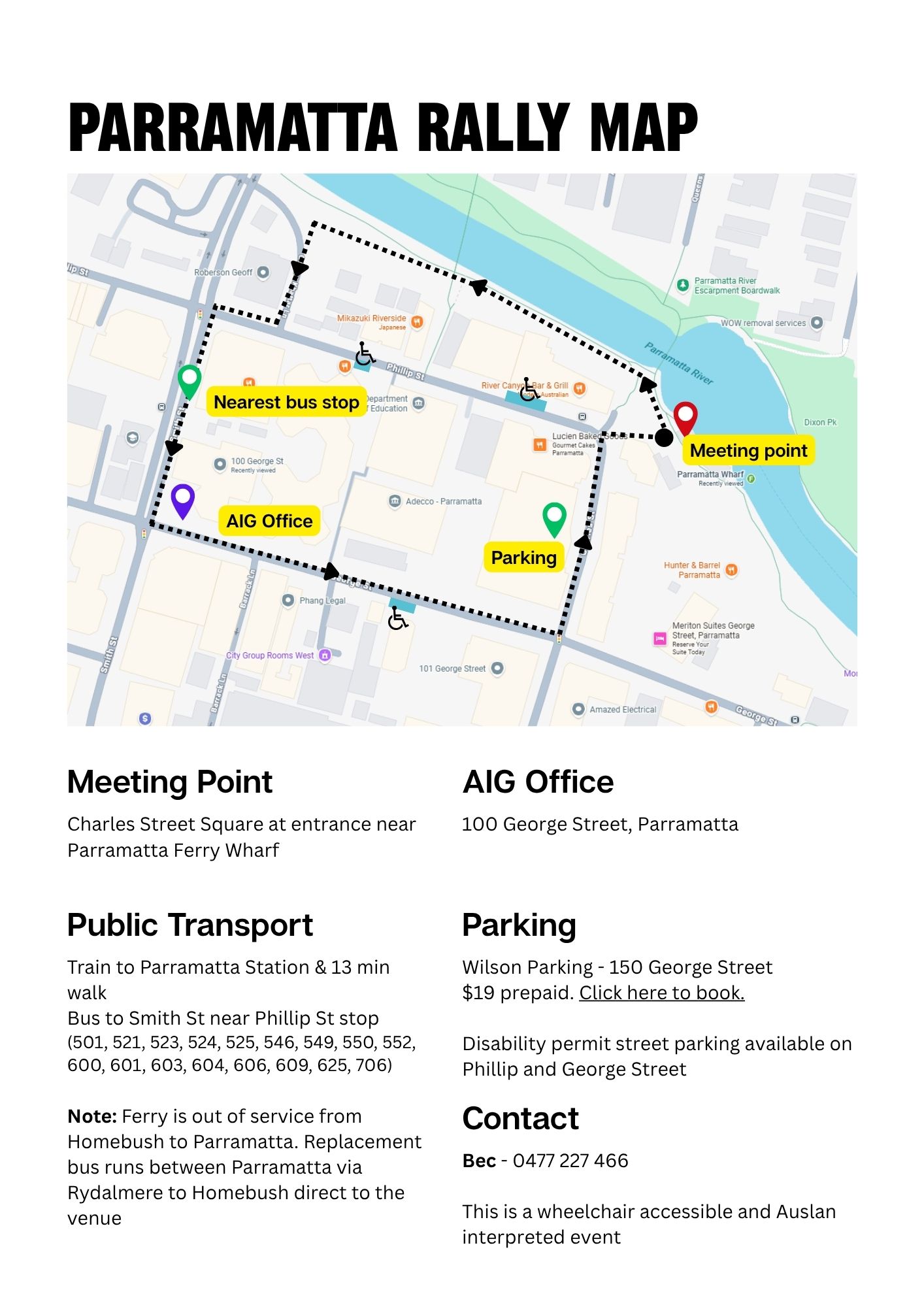 Parramatta Rally map Parramatta Rally map