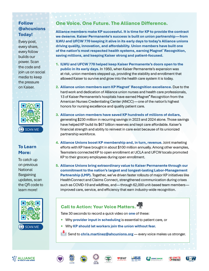 Alliance National Bargaining Update Flyer Page 2