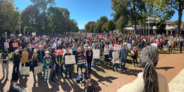 Crowd at a campus rally