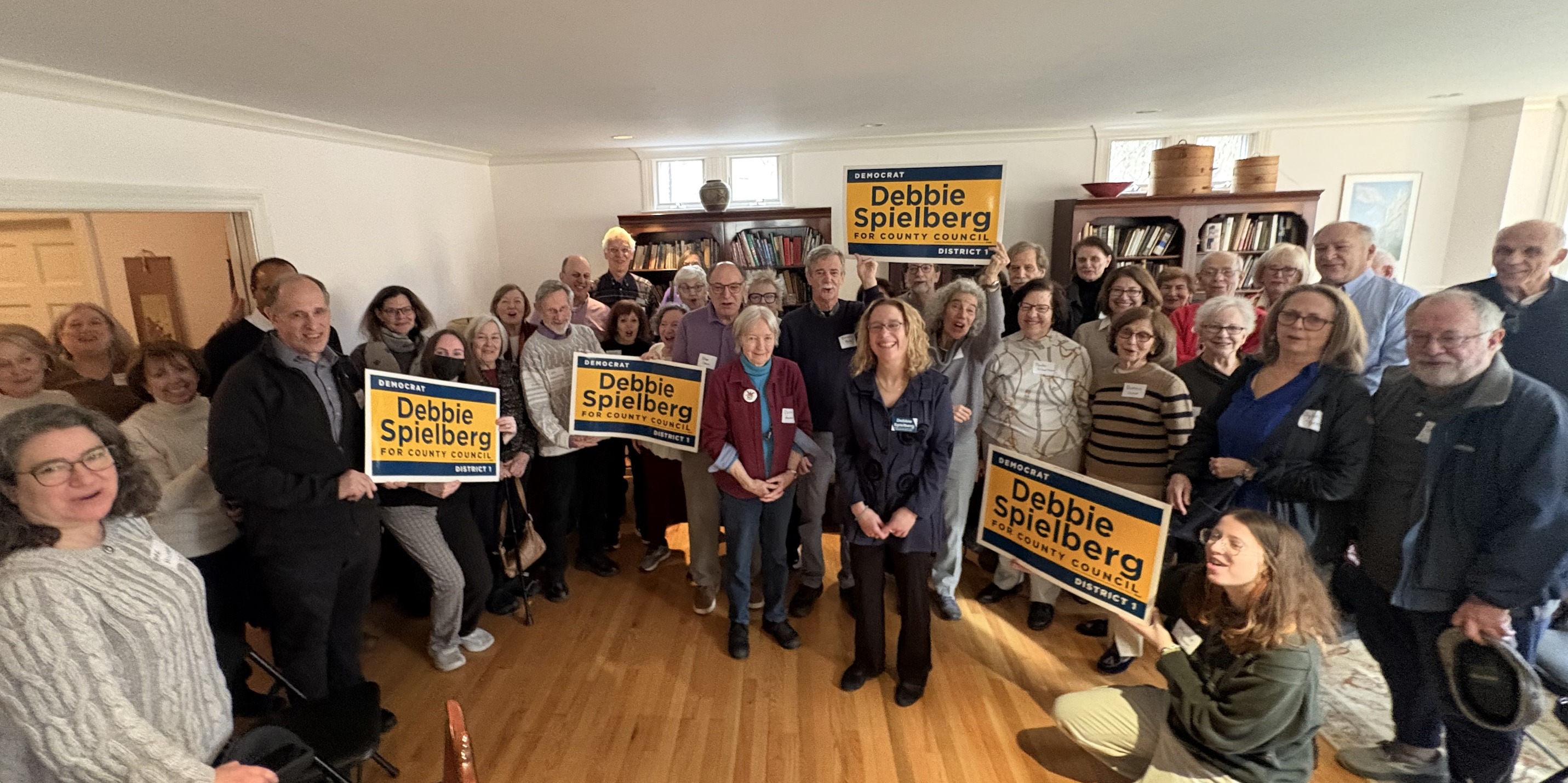 Debbie Spielberg with community members