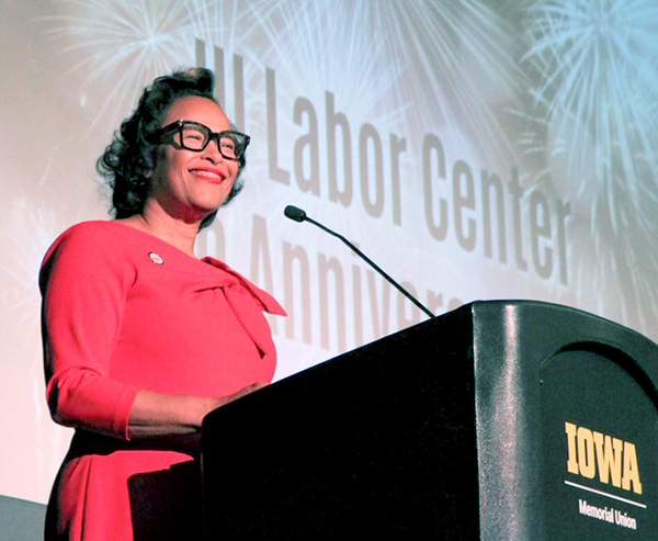 Human Rights Director Angie Wells Delivered the Keynote Address at the Iowa Labor Center