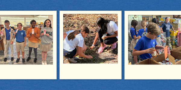 Three photos of students participating in active learning. Three photos of students participating in active learning.