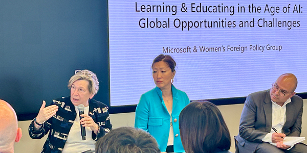 Randi Weingarten sits on a panel with other experts. Randi Weingarten sits on a panel with other experts.