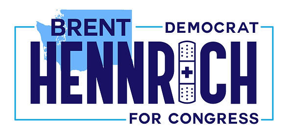 brent hennrich for congress washington logo blue with healthcare bandage