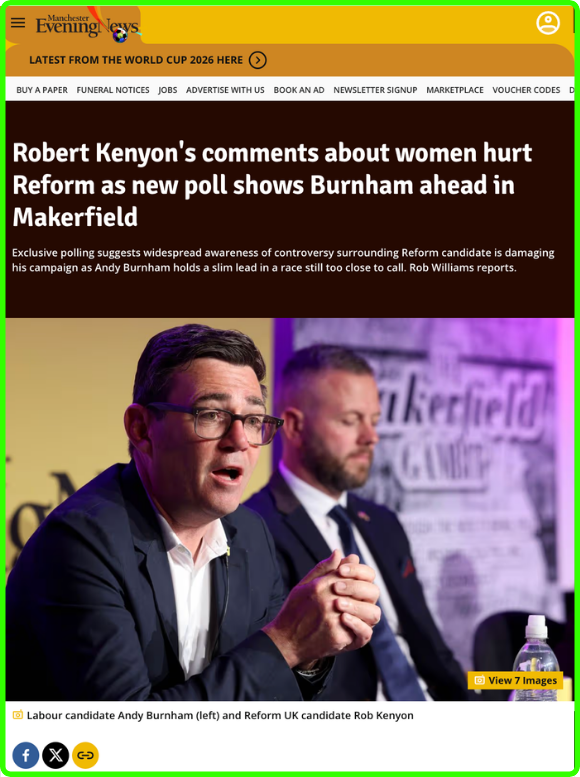 Forward Democracy poll shows awareness of Kenyon's comments about women has hurt his campaign
