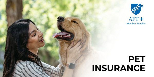 A woman rubs a dog's neck. 