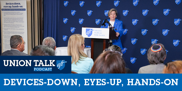 Union Talk podcast on screens and devices