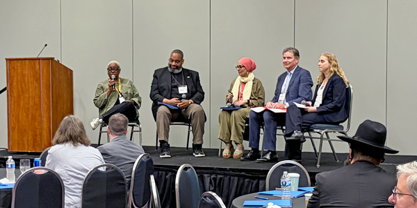 Panelists and participants in the faith and labor roundtable. Panelists and participants in the faith and labor roundtable.