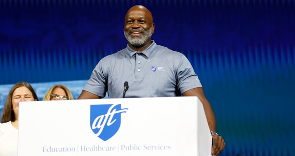 AFT Michigan President Terrence Martin addresses delegates. AFT Michigan President Terrence Martin addresses delegates.