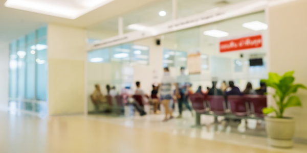 Blurred photo of a hospital emergency room Blurred photo of a hospital emergency room