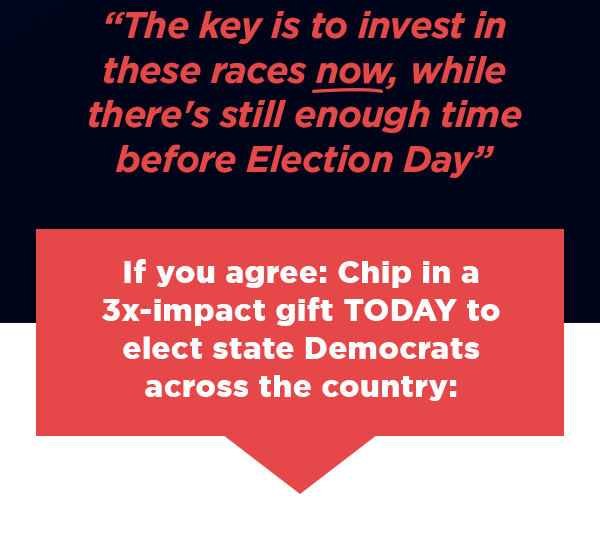  If you agree: Chip in a 3x-impact gift TODAY to elect state Democrats across the country >> 