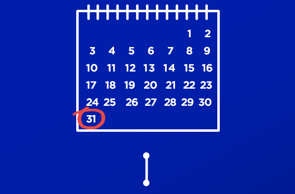 A calendar with June 30 circled